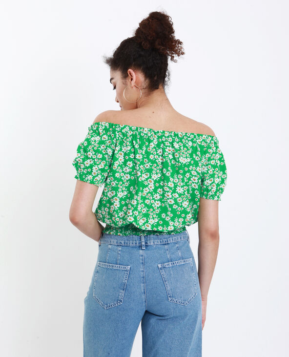 Blouse à imprimé fleuri vert - Pimkie