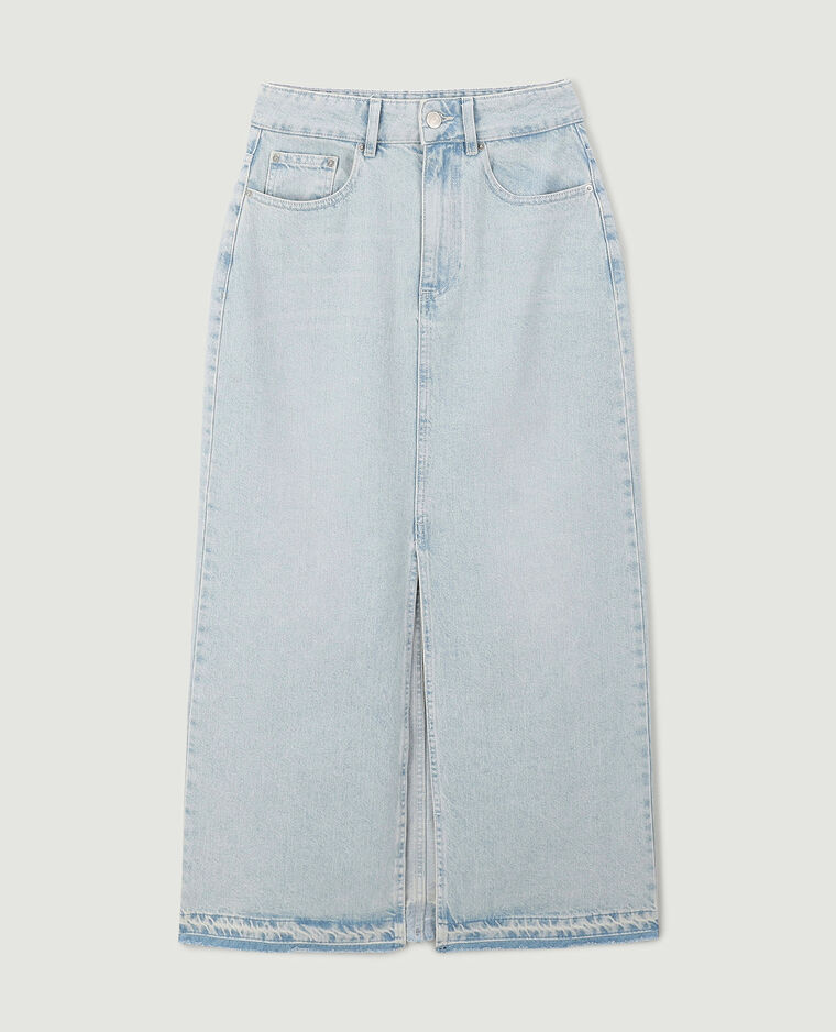 Jupe longue en jean bleu clair - Pimkie