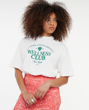 T-shirt oversize avec print devant blanc - Pimkie
