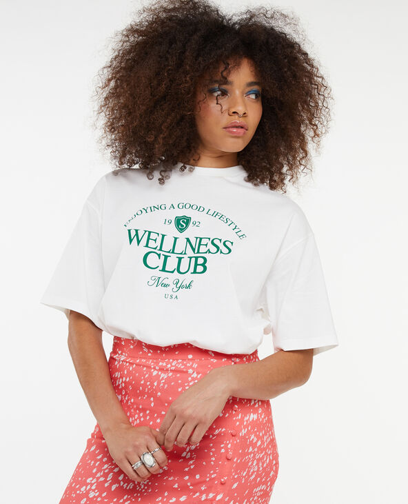 T-shirt oversize avec print devant blanc - Pimkie