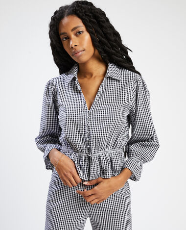 Blouse à boutons noir - Pimkie