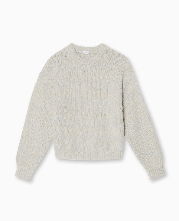 Pull col rond en grosse maille bleu clair - Pimkie