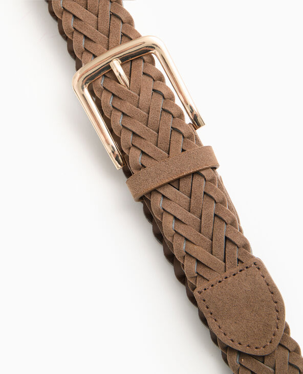 Ceinture tressée en suédine beige - Pimkie