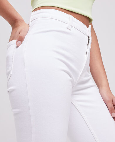 Jean flare taille haute raw cut blanc - Pimkie