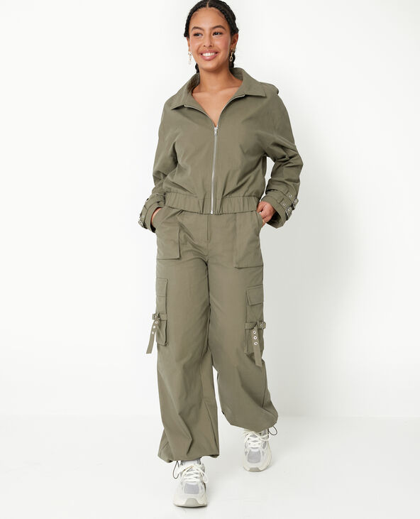Pantalon cargo avec poches et sangles vert kaki - Pimkie