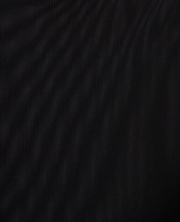 Top en tulle avec drapé croisé noir - Pimkie