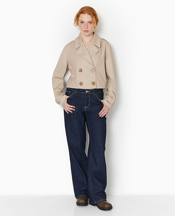 Veste trench courte double boutonnage beige - Pimkie