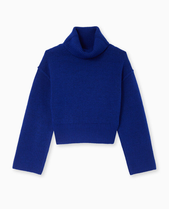 Pull col boule avec manches larges bleu électrique - Pimkie