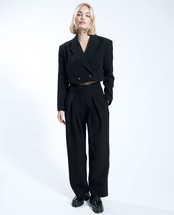 Blazer oversize et cropped noir - Pimkie