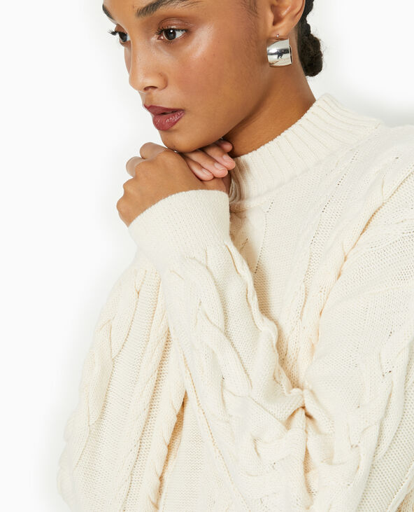 Pull en maille torsadée devant blanc - Pimkie