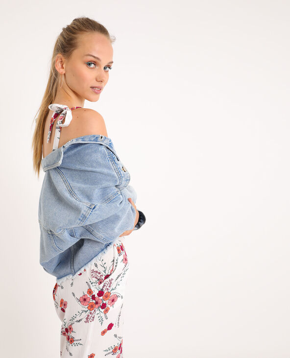 Combi-pantalon à fleurs écru - Pimkie