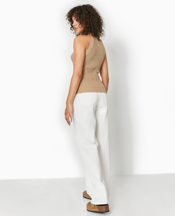 Top emmanchures américaines en maille beige - Pimkie