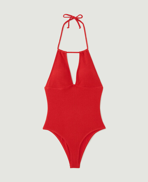 Maillot de bain 1 pièce triangle rouge - Pimkie