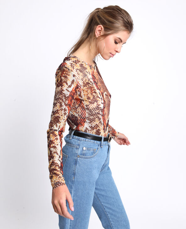 Top transparent serpent marron - Pimkie