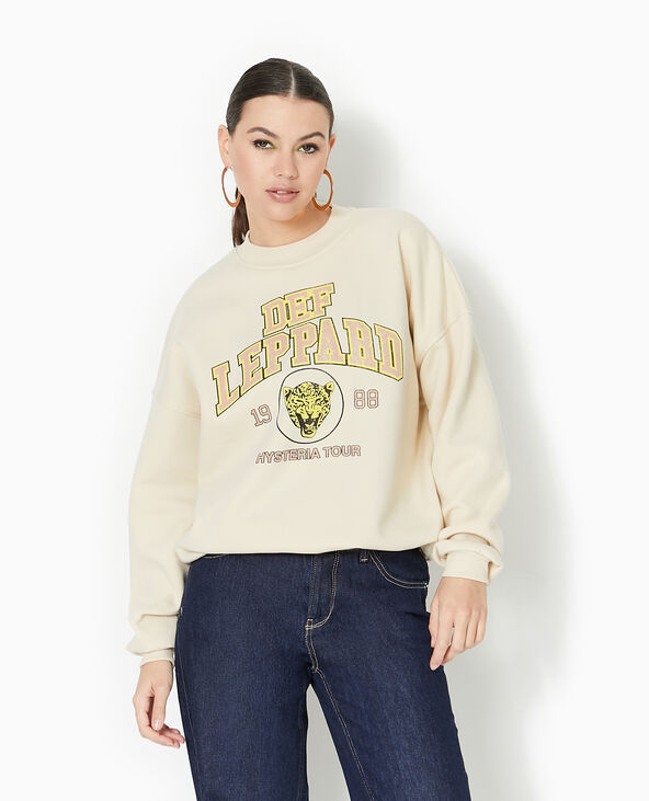 Sweat col rond AALIYAH beige - Pimkie