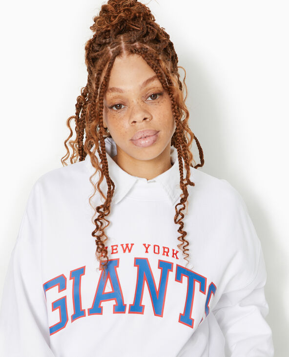 Sweat oversize avec print et broderie GIANTS blanc - Pimkie