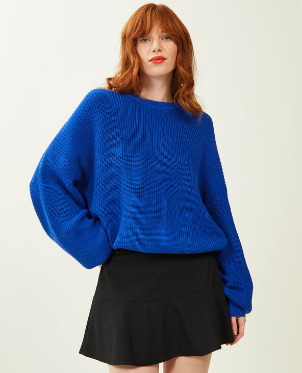 Pull col rond bleu électrique - Pimkie