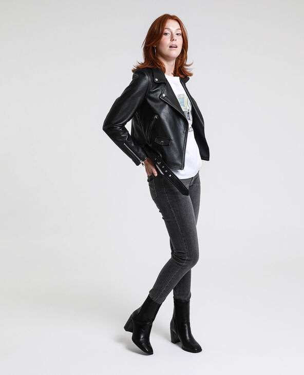 Veste en simili cuir noir - Pimkie