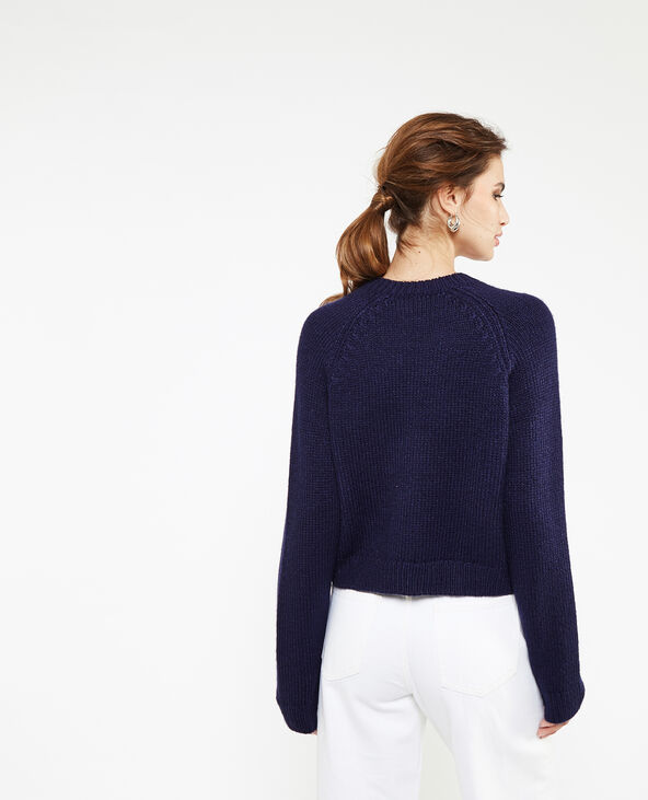 Gilet en maille avec gros boutons bleu marine - Pimkie