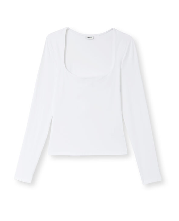 Top manches longues encolure carrée blanc - Pimkie