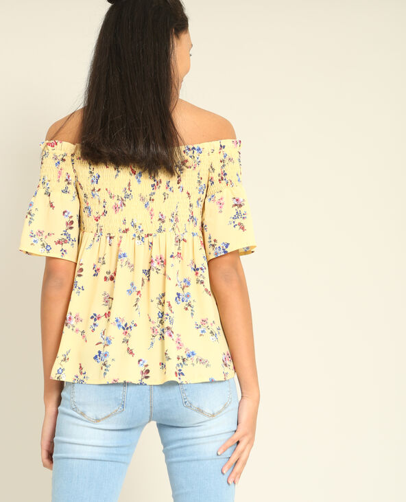 Blouse à fleurs Jaune pâle - Pimkie