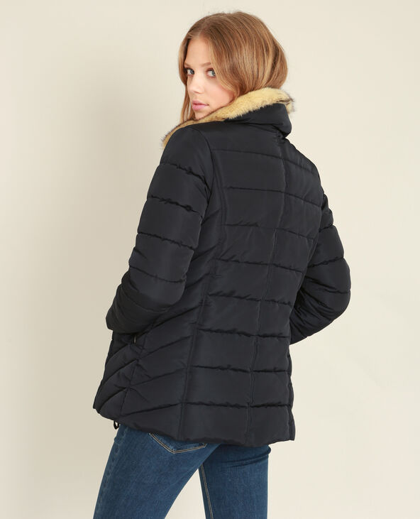 Doudoune fausse fourrure noir - Pimkie