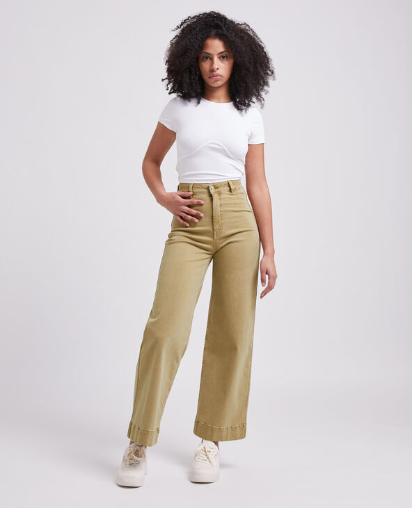 Jean wide taille haute camel - Pimkie