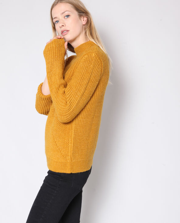 Pull maille fantaisie jaune ocre - Pimkie