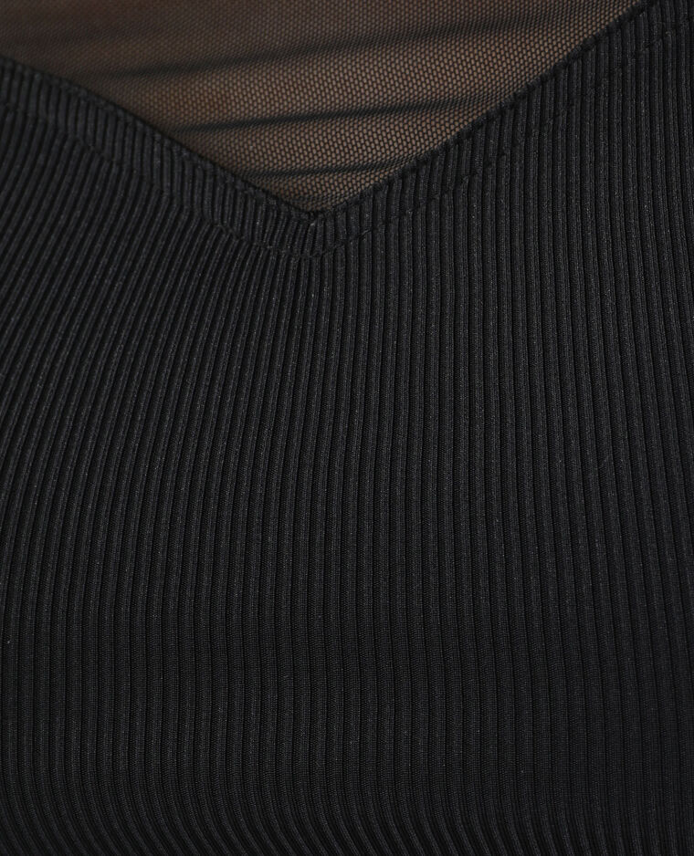 Top transparent asymétrique noir - Pimkie