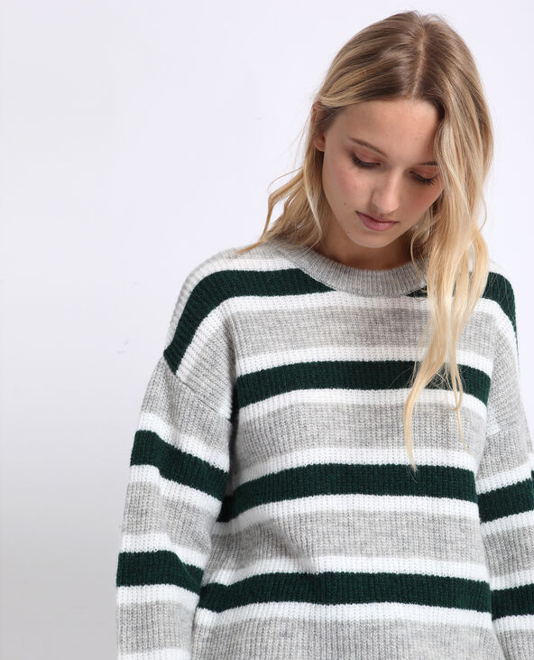 Pull à rayures gris clair - Pimkie