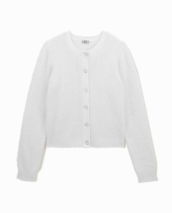 Gilet en maille fluffy blanc - Pimkie