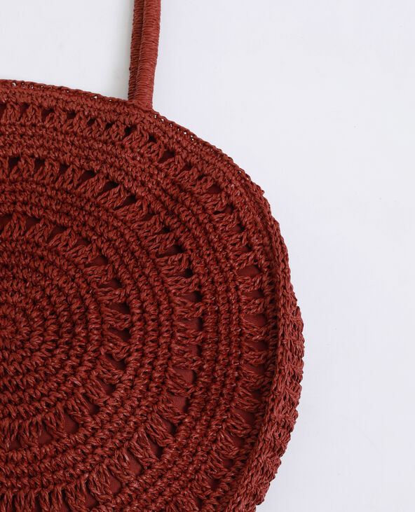 Sac rond en paille rose fuchsia - Pimkie