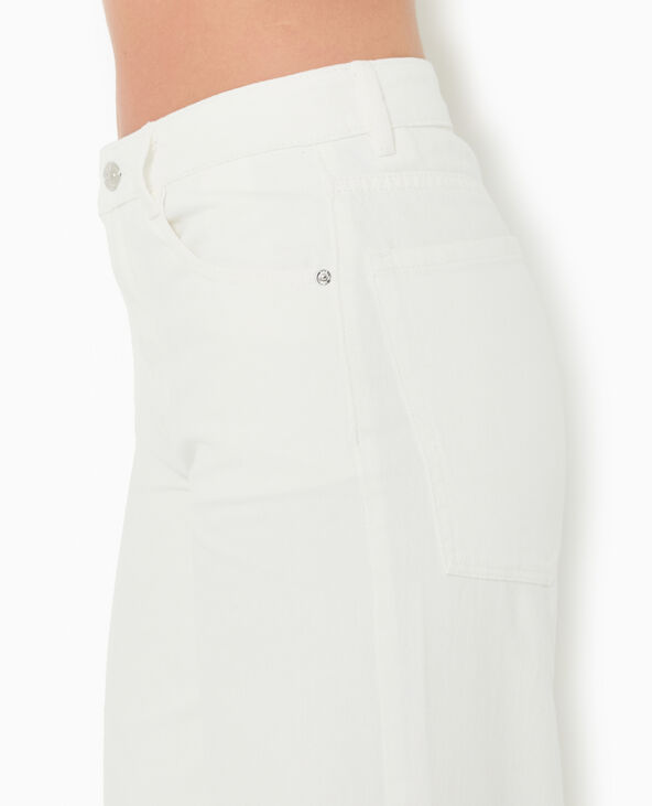 Jean wide taille regular blanc - Pimkie