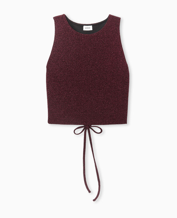 Top débardeur en maille lurex avec dos ouvert rouge - Pimkie