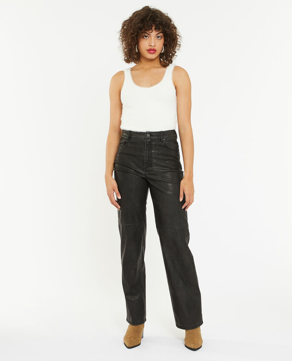 Pantalon droit en simili gris foncé - Pimkie