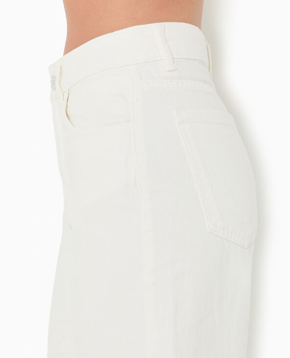 Jean wide extra long taille haute blanc - Pimkie
