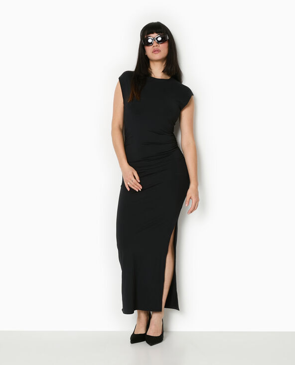 Robe longue sans manches avec fronces noir - Pimkie