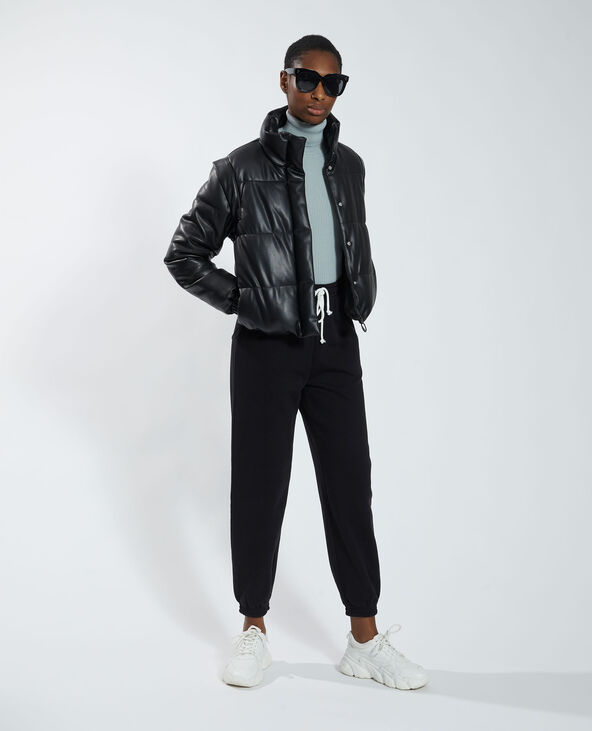 Doudoune en simili cuir noir - Pimkie