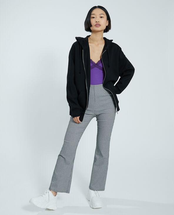 Gilet zippé à capuche noir - Pimkie
