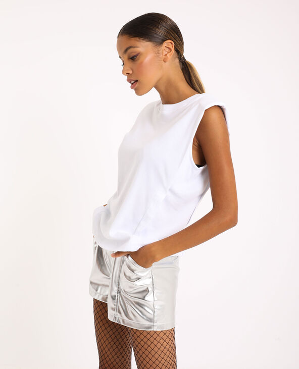 T-shirt à épaulettes blanc - Pimkie