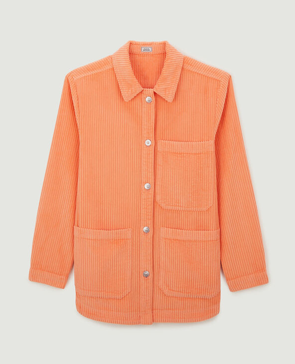 Surchemise en velours grosses côtes orange - Pimkie