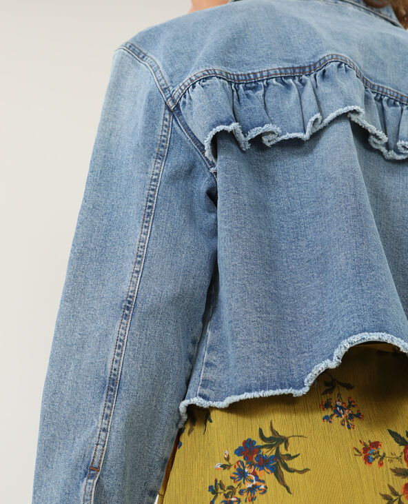 Veste en jean avec volant discount