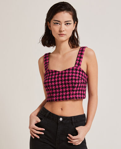 Brassière en tweed rose - Pimkie