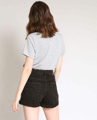 T-shirt à col V gris chiné - Pimkie