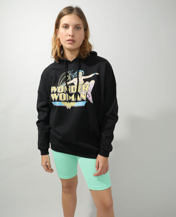 Sweat molleton à capuche Wonder Woman noir - Pimkie