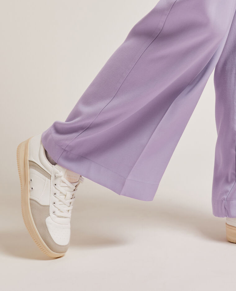 Pantalon large en toile fluide lilas - Pimkie