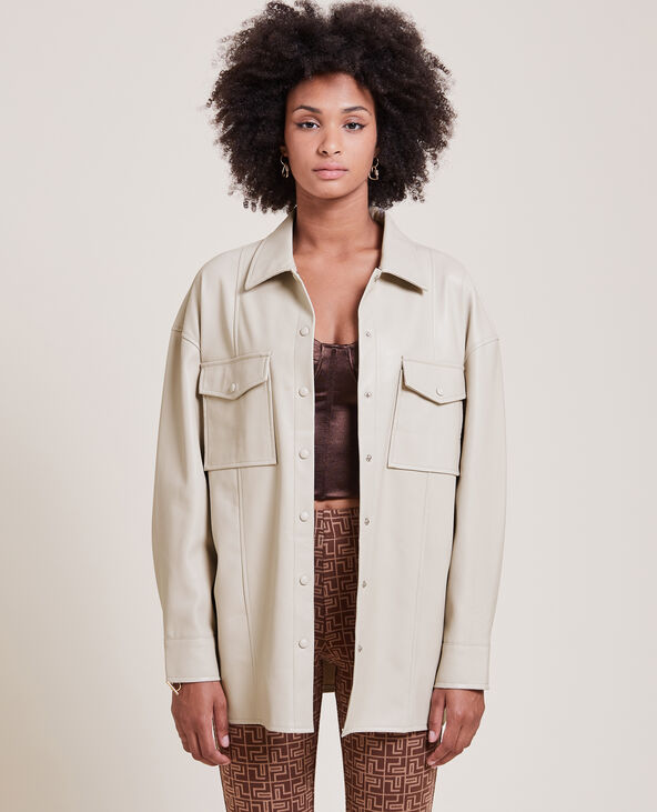 Chemise en simili cuir écru - Pimkie