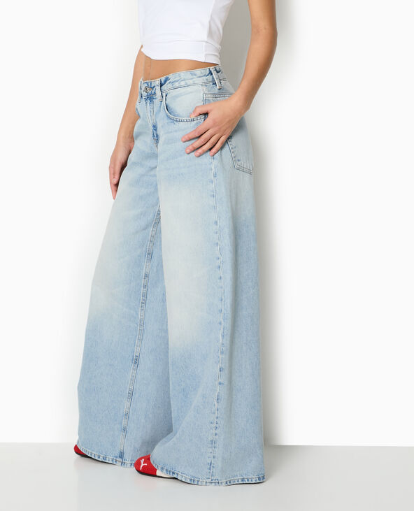 Jean wide extra large taille basse bleu - Pimkie