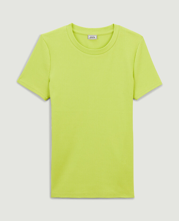 Top maille côtelée jaune fluo - Pimkie