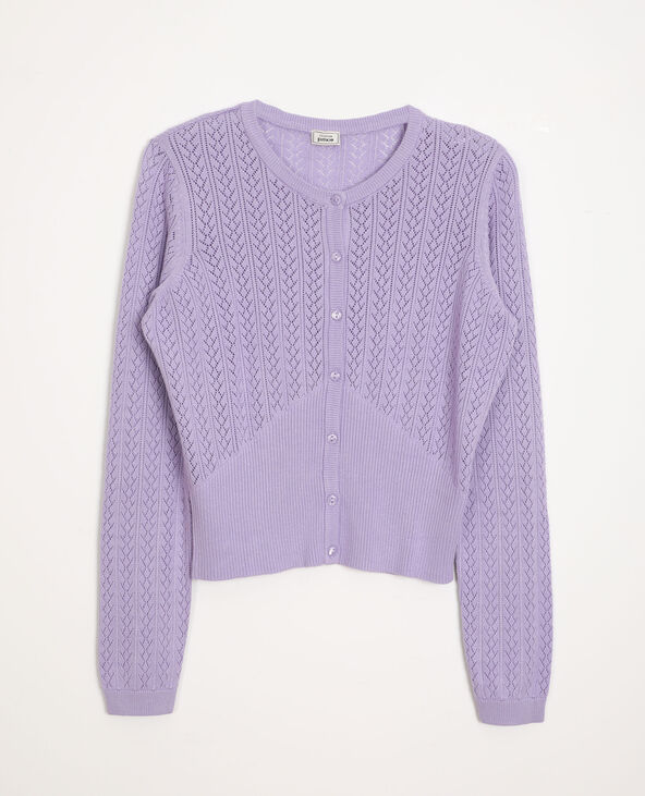 Gilet maille fantaisie lilas - Pimkie